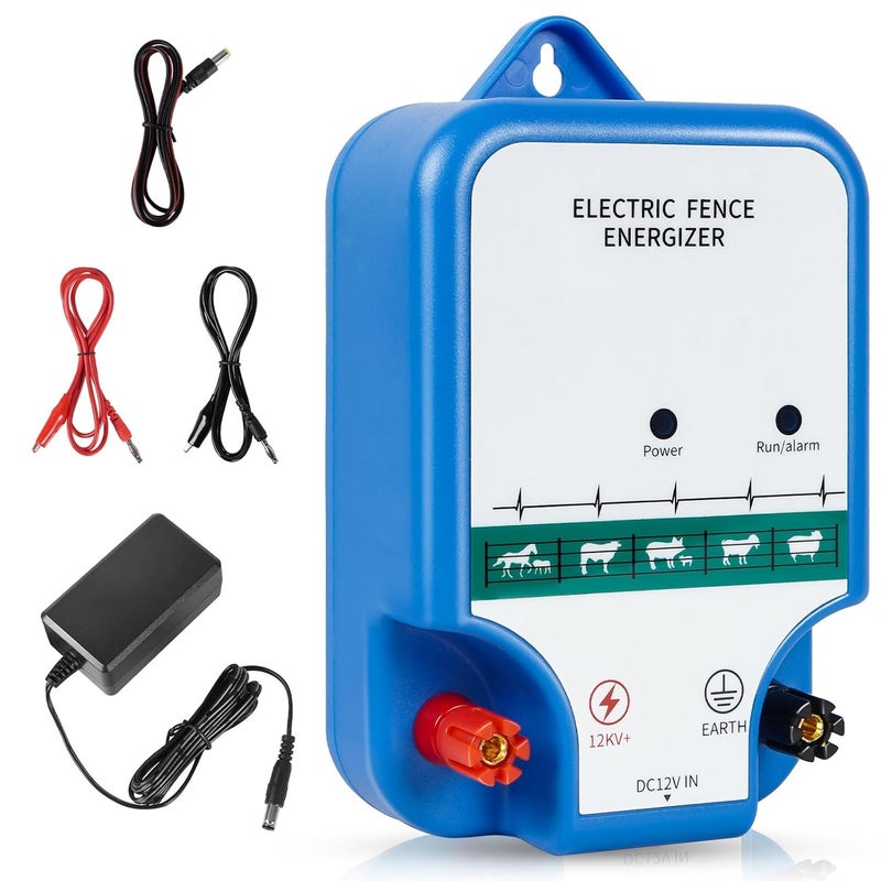 THILEMON Electric Fence Charger for Livestock - 10.5 kV 2 Joules High-Power Electric Fence Energizer for Containing Pets Livestock and Preventing Wild Animals Intruding (6.29in) - Image 1